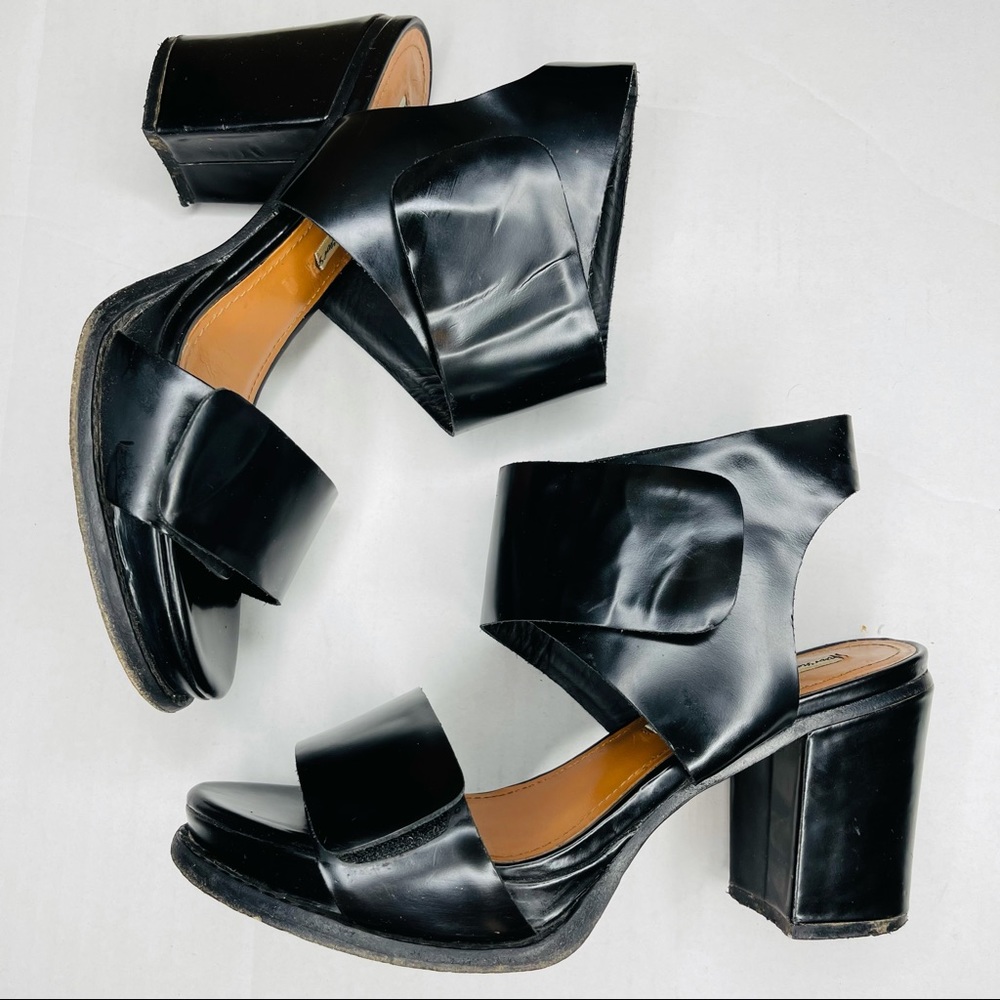& OTHER STORIES black Velcro strap block heels